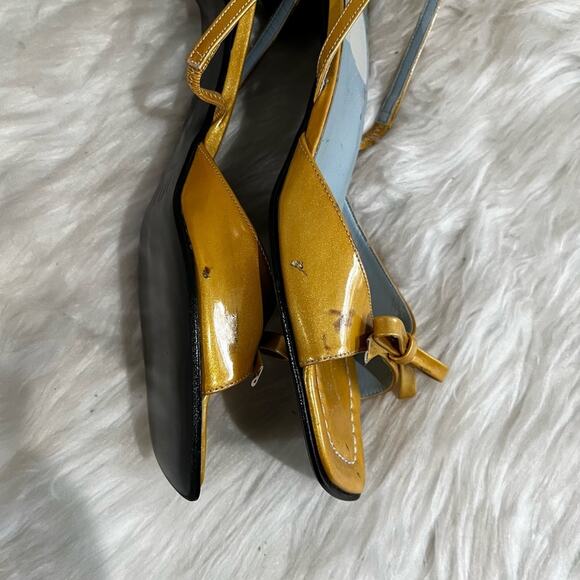 NEW Unisa Vintage 90s Patent Leather Slingback Bows Kitten Heel Sandals 6.5 NWOB - Picture 12 of 16